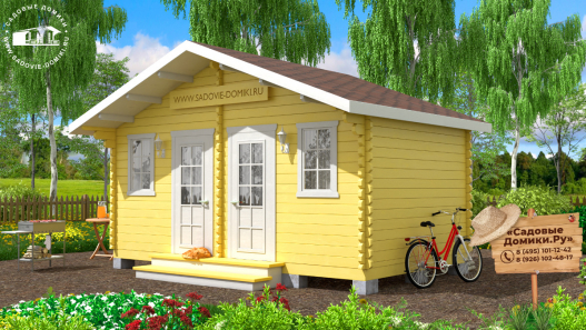 Двухкомнатный хозблок 5 на 3 метра с увеличенным козырьком