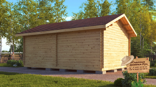 Вид хозблока 6х4 сзади