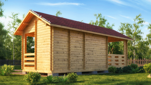 Хозблок 4 в 1: комната, терраса, туалет, душ.