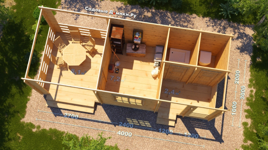 Планировка хозблока по проекту "Квартет"