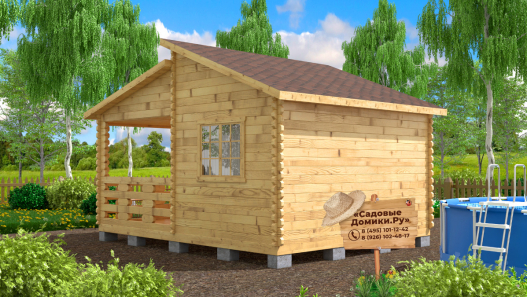 Садовый домик 5 на 4 метра с террасой