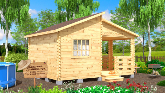 Дачный домик 5х4 с открытой верандой