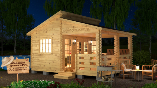 Кухня 5х4 м с верандой и закрытой комнатой