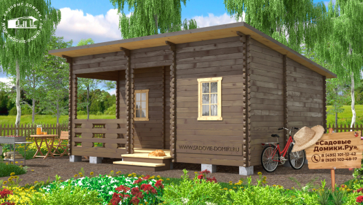 Дачный домик 6 на 5 метров, 3 комнаты с уличной террасой