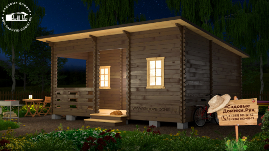 Деревянный домик 6х5 с верандой