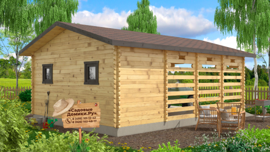 Деревянный гараж-навес из бруса