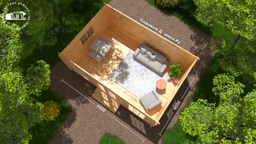 Планировка беседки 6х4 м