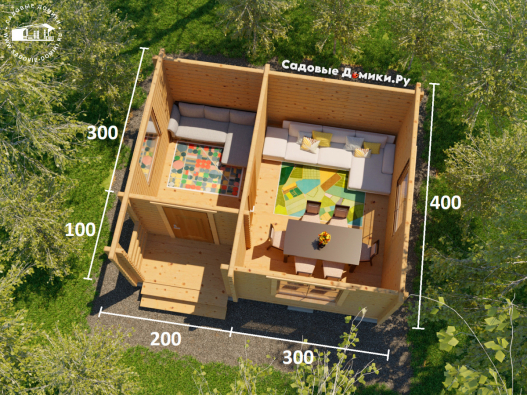 Планировка дачного дома 4х5 м