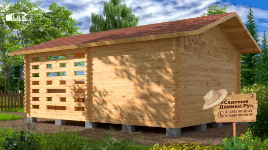 Домик 3х4 с беседкой 3х4 м