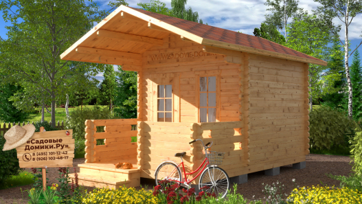 Маленькая летняя кухня 3х4,5 из бруса