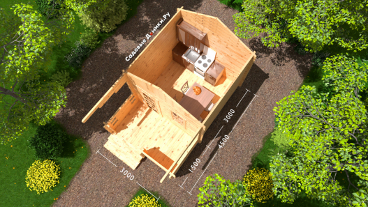 Планировка дачного домика 3 на 4,5 метра