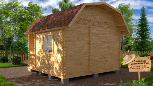 Садовый дом 4 на 4 с верандой и 2 жилыми комнатами