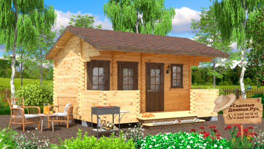 Деревянный хозблок 5х4 с 3 комнатами