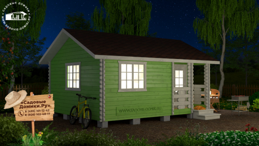 Дачный домик 5х4 в темное время суток