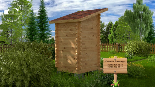 Деревянный туалетный домик 1,3 на 1,5 метра