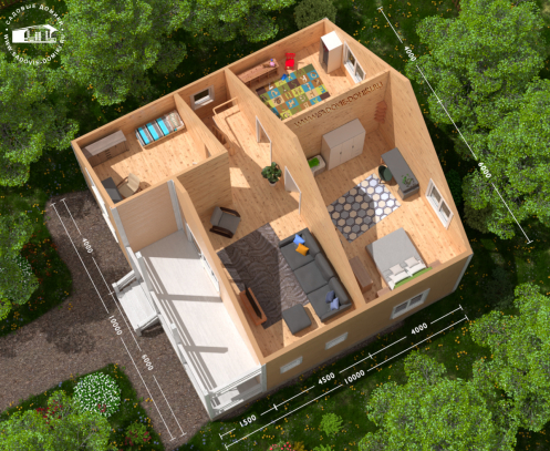 План 2 этажа: комната отдыха, детская, спальни, балкон