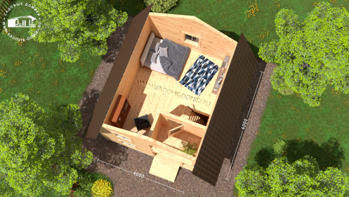План 2 этажа - просторная спальня и балкон